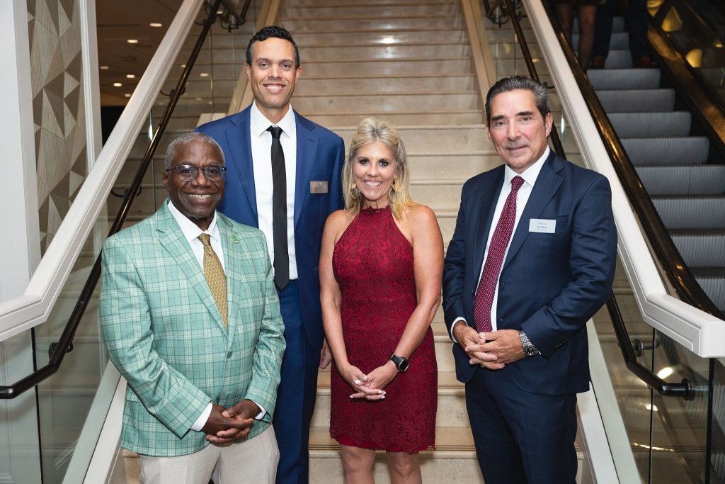 Dr. Nate Easley, CSU System Board of Governors, Danny Wetmore, Vice President, Operations Innovation and DSF Board Member, Neisa Lynch, Principal, Montbello High School, and Don Daboub, Senior Vice President of Sales, Entravision/Univision Colorado, and DSF Board Member