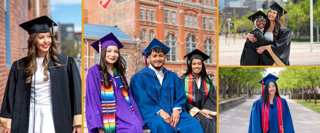 DSF Scholars from several colleges pose and smile across Auraria Campus
