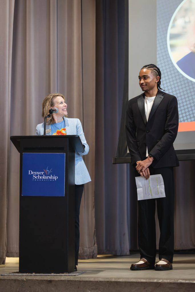 From right to left, Lorii Rabinowitz CEO of DSF and DSF Scholar Josiah Gordon