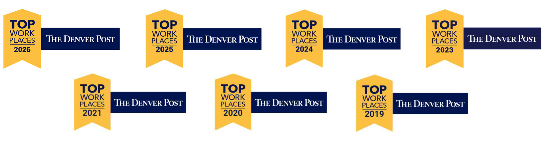 Denver Top Workplaces Award Winner 2026, 2025, 2024, 2023, 2021, 2020, and 2019