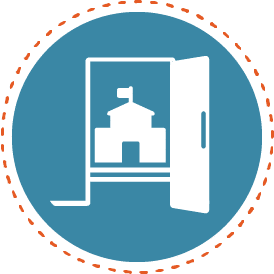 Icon of open door to college
