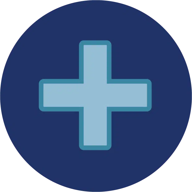 cross icon resembling healthcare