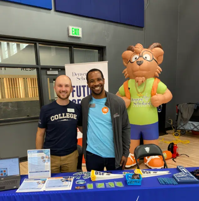Ryan Burton and DSF Scholarship Program Manager Ben Stevens volunteering at a DSF career event.